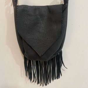 Leather tassel bag